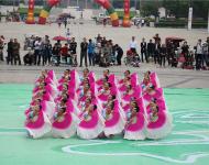 駐馬店市委常委、宣傳部部長戚存杰、副市長馮玉梅出席開幕式。【圖為汝南代表1隊(duì)】
