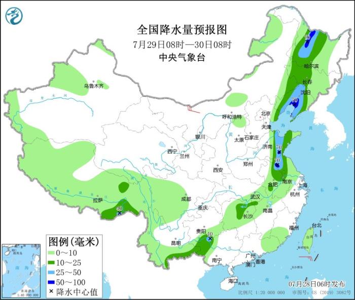 東北地區等地有較強降雨 南方高溫天氣持續