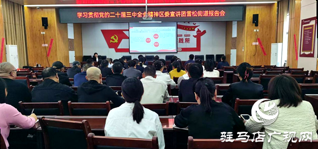 驛城區雪松街道辦事處舉行學習貫徹黨的二十屆三中全會精神宣講報告會
