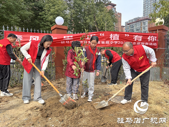 駐馬店經濟開發區金雀路小學開展植樹節活動