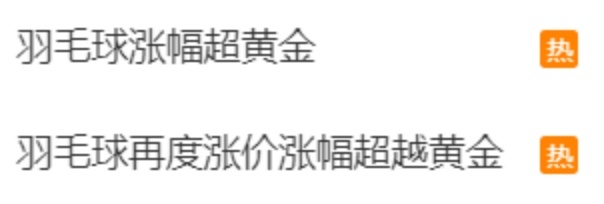 兩年內價格翻倍 羽毛球的價格為何一漲再漲？