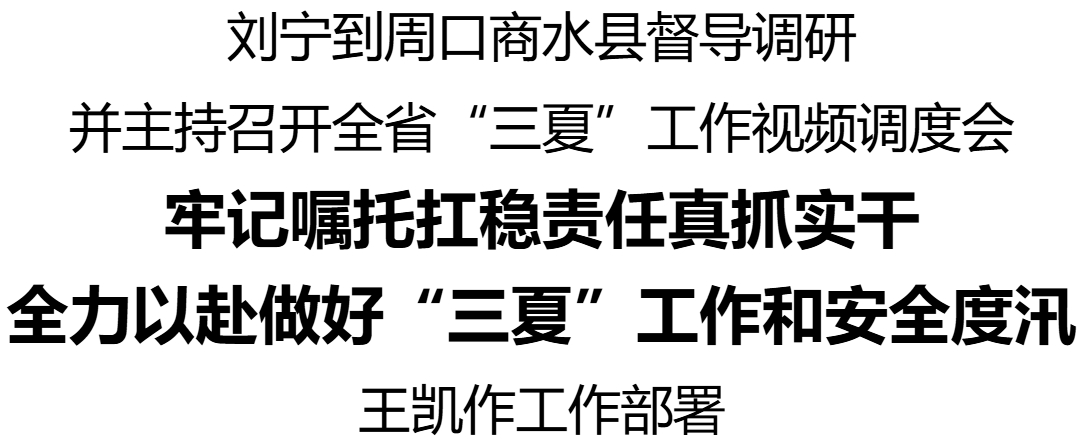 劉寧到周口商水縣督導調研并主持召開全省“三夏”工作視頻調度會